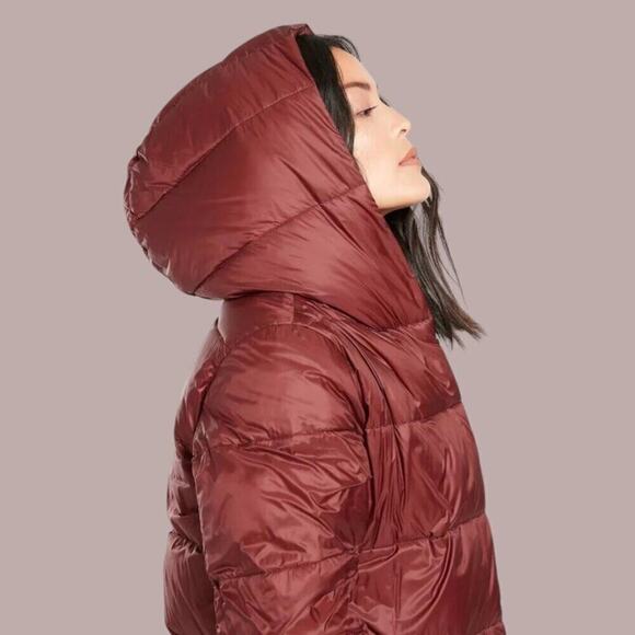 Athleta Lofty Goose Down Coat Maple Red S - Picture 4 of 12